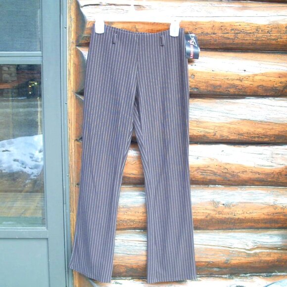 New with Tags Vintage Joe Benbasset Brown Pin Stripe Stretch Pants SZ M - Picture 1 of 2